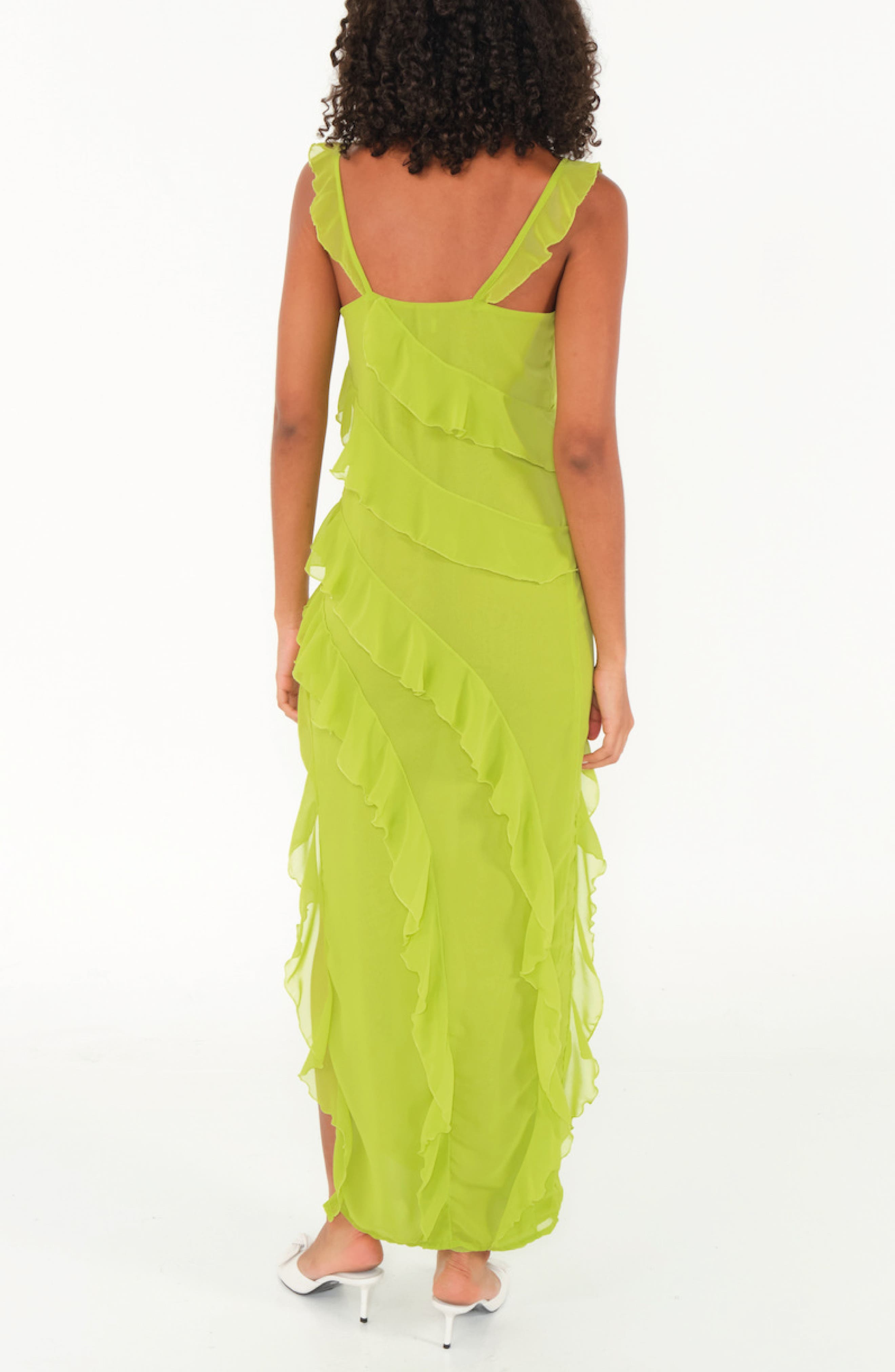 Cascade Ruffle Chiffon Maxi Dress - image 2