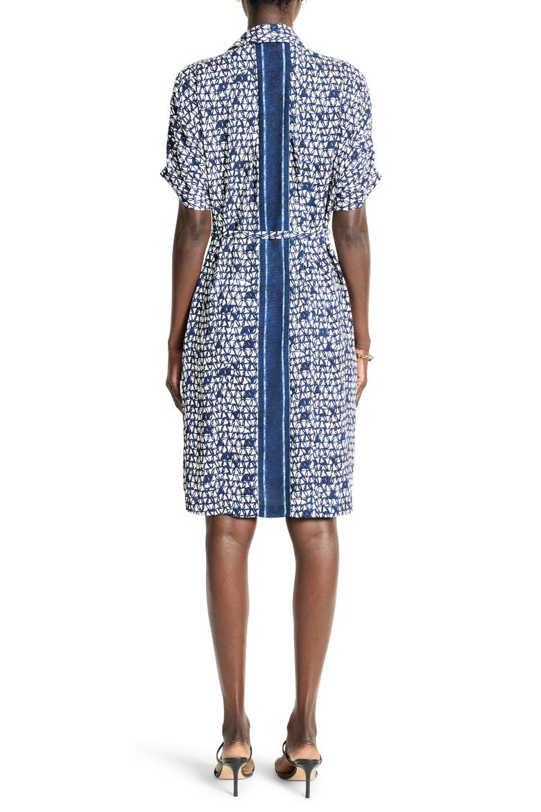 Devon Etched Angles Belted Dress, Alternate, color, INDIGO MULTI