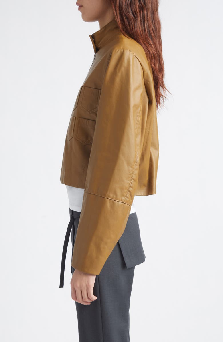 Paloma Wool Aline Crop Leather Jacket, Alternate, color, 330 - Brown