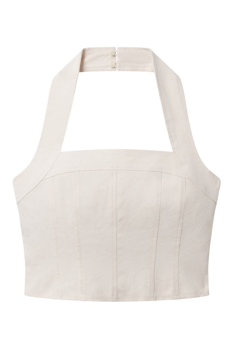 Lori Linen Blend Halter Top, Alternate, color, BUTTERCREAM