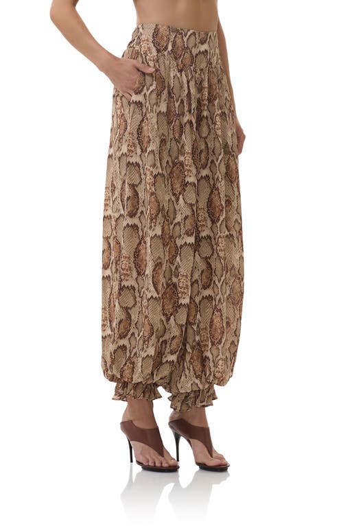 Afrm Vesper Snakeskin Print Pants In Multi