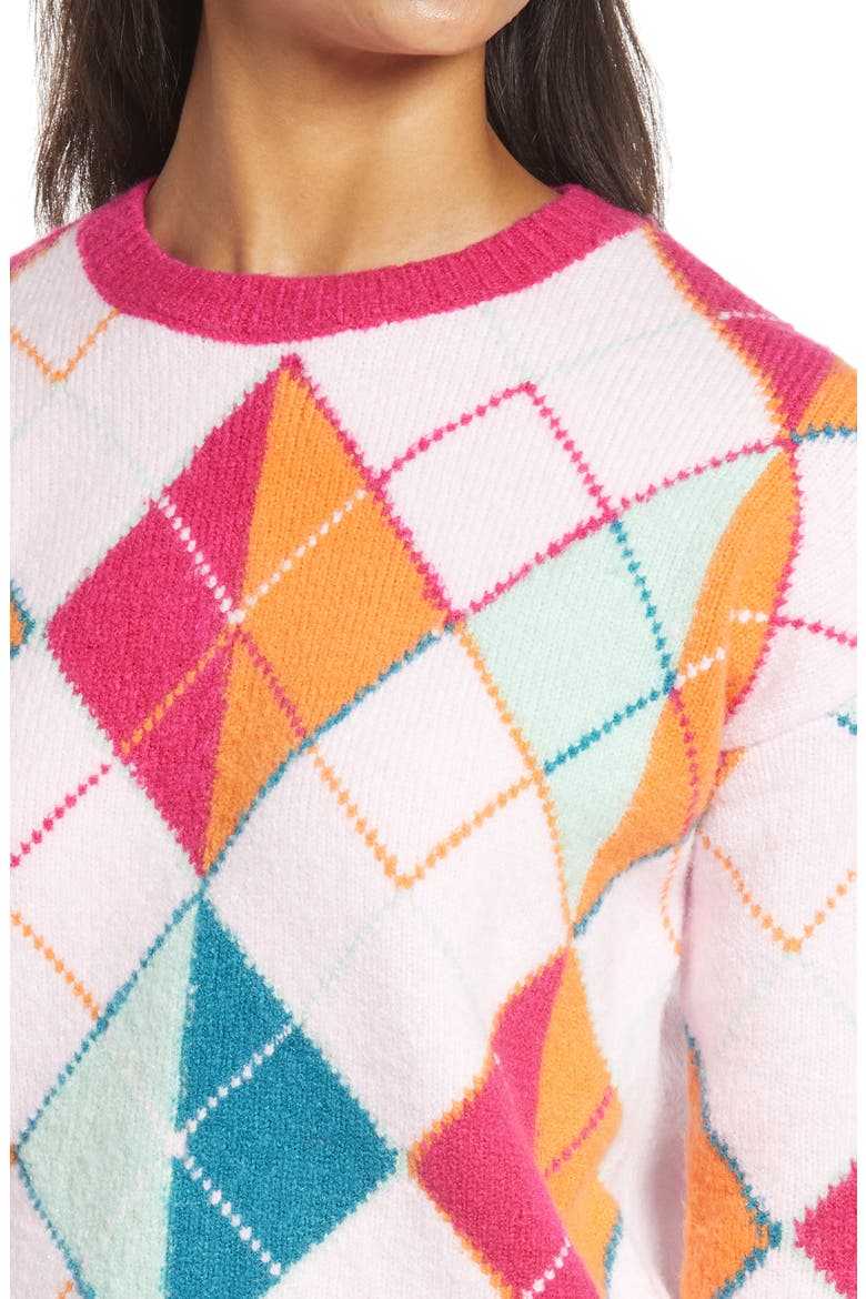 x Atlantic-Pacific Argyle Sweater, Alternate, color, PINK OPAL ARGYLE