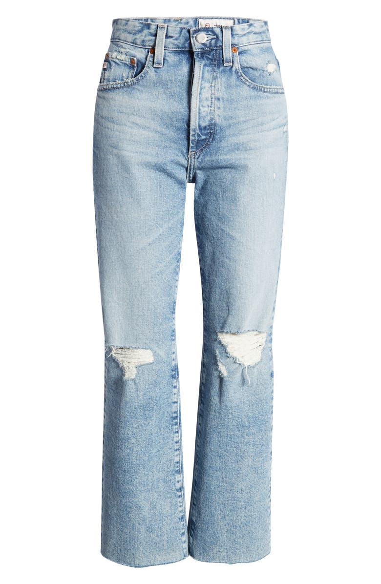 AG Kinsley High Waist Crop Jeans, Alternate, color, 23 Years Morning View Destruct