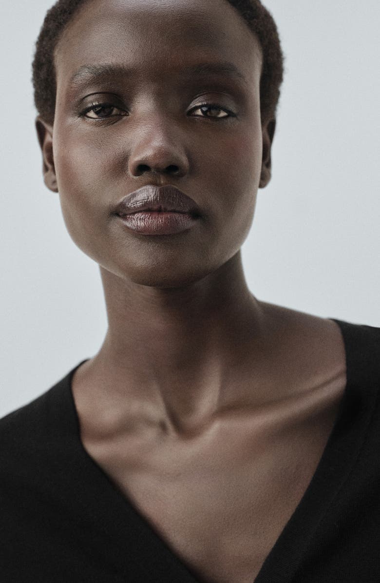 MANGO Selection V-Neck Wool Cardigan, Alternate, color, Black