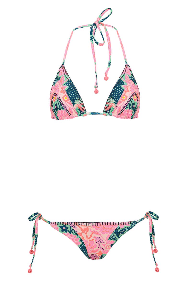 Blush Floral Alana Reversible Bikini Top, Alternate, color, PINK