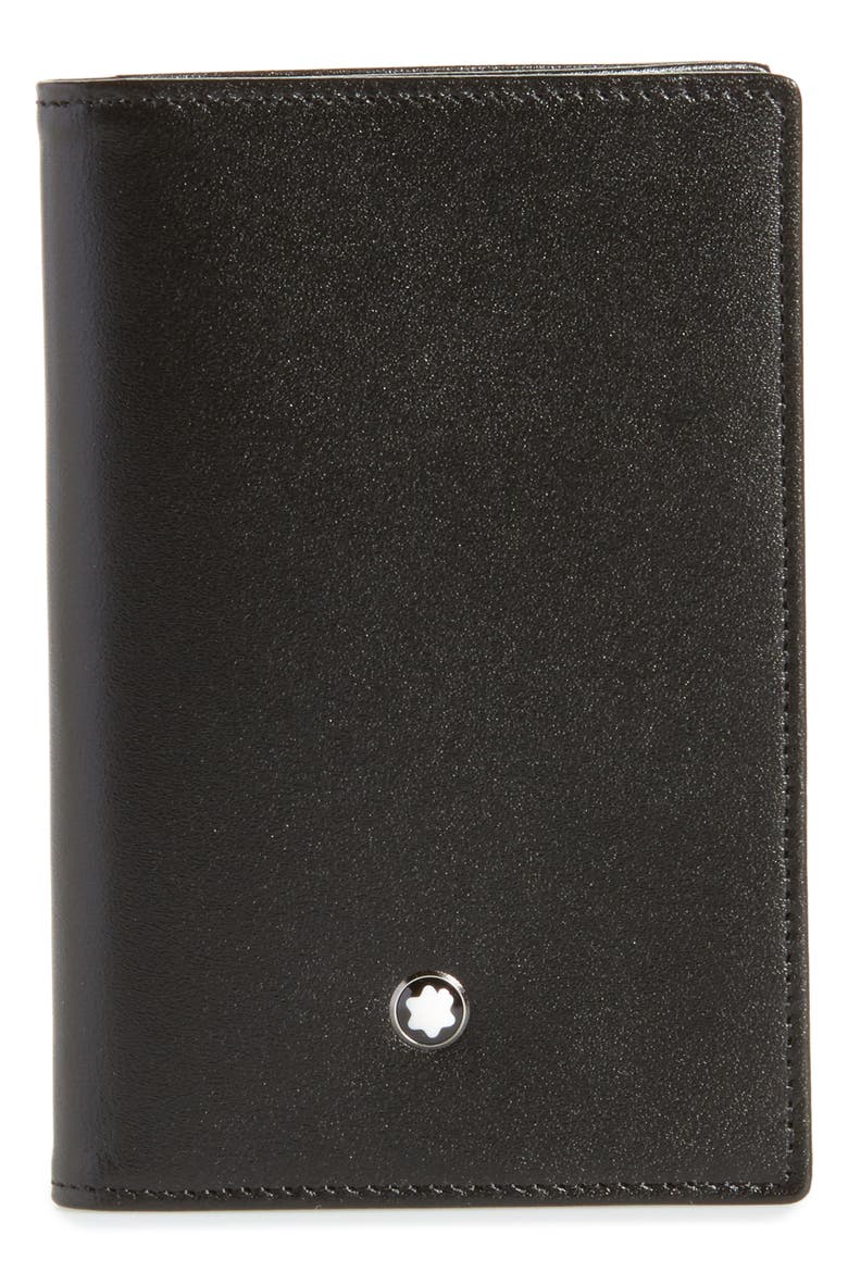 Meisterstück Leather Card Case, Main, color, BLACK