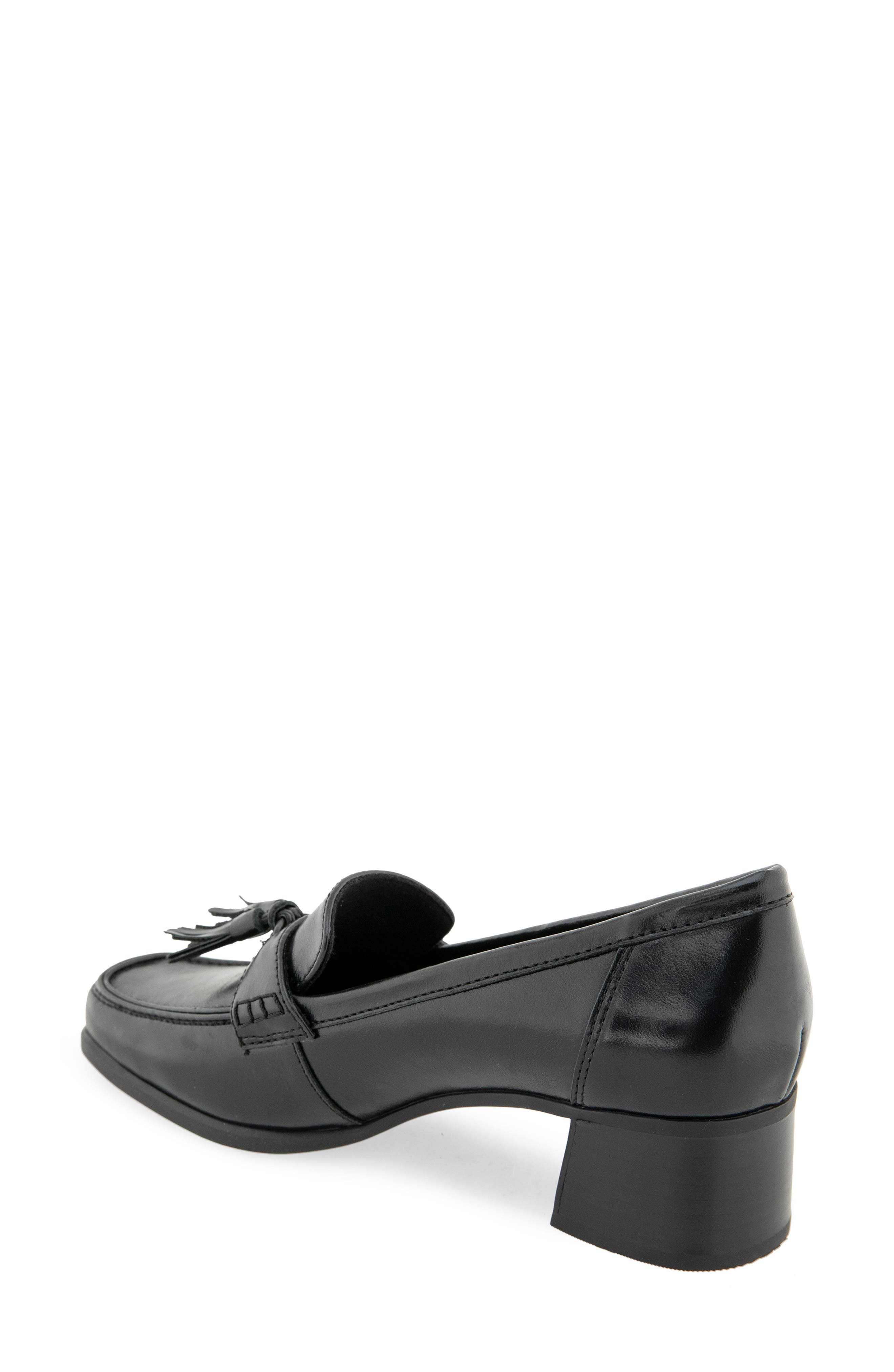 Skarlet Leather Loafer Pump, Alternate, color, BLACK LEATHER