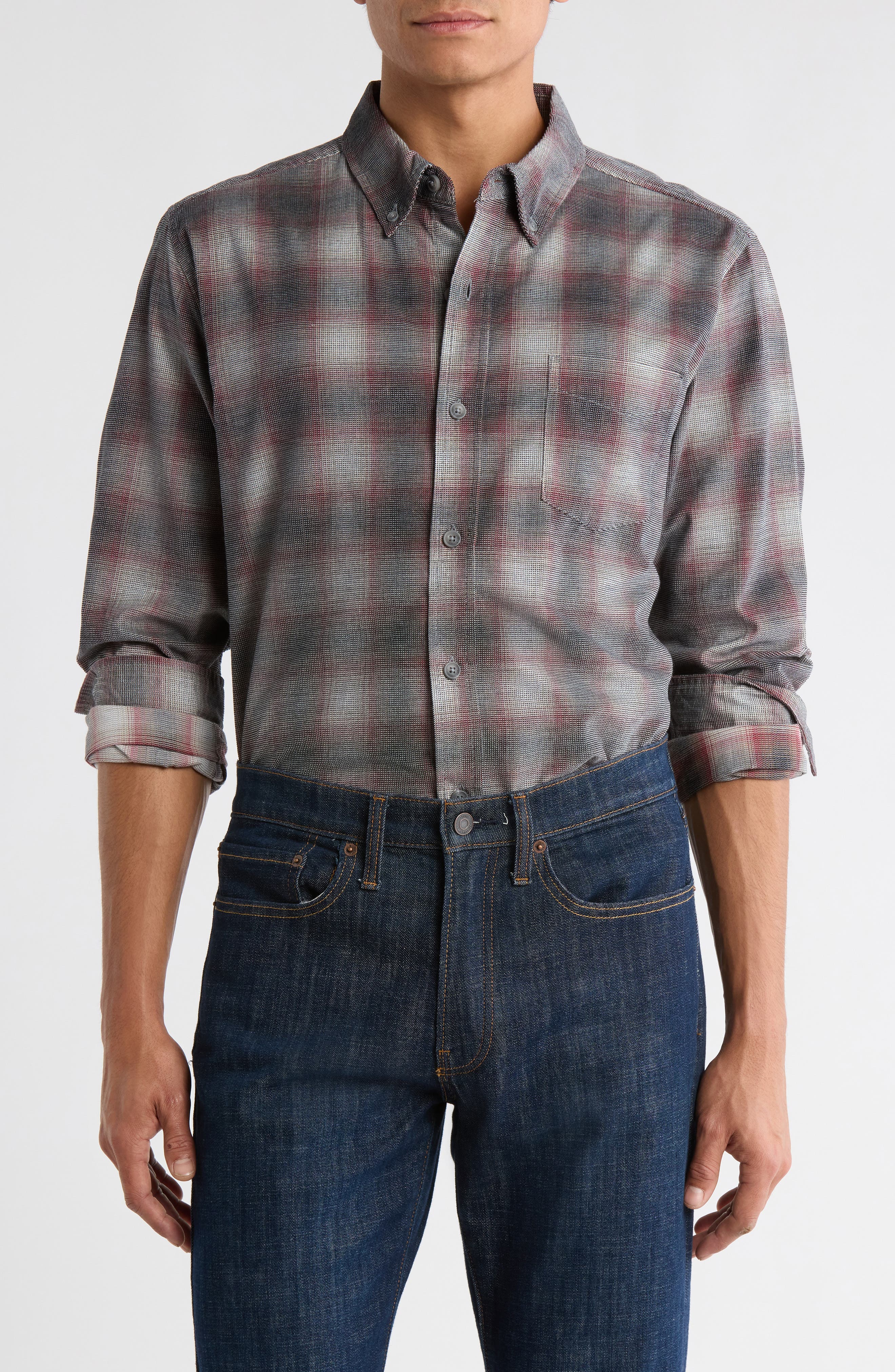 WEATHERPROOF VINTAGE Corduroy Plaid Button Up Shirt