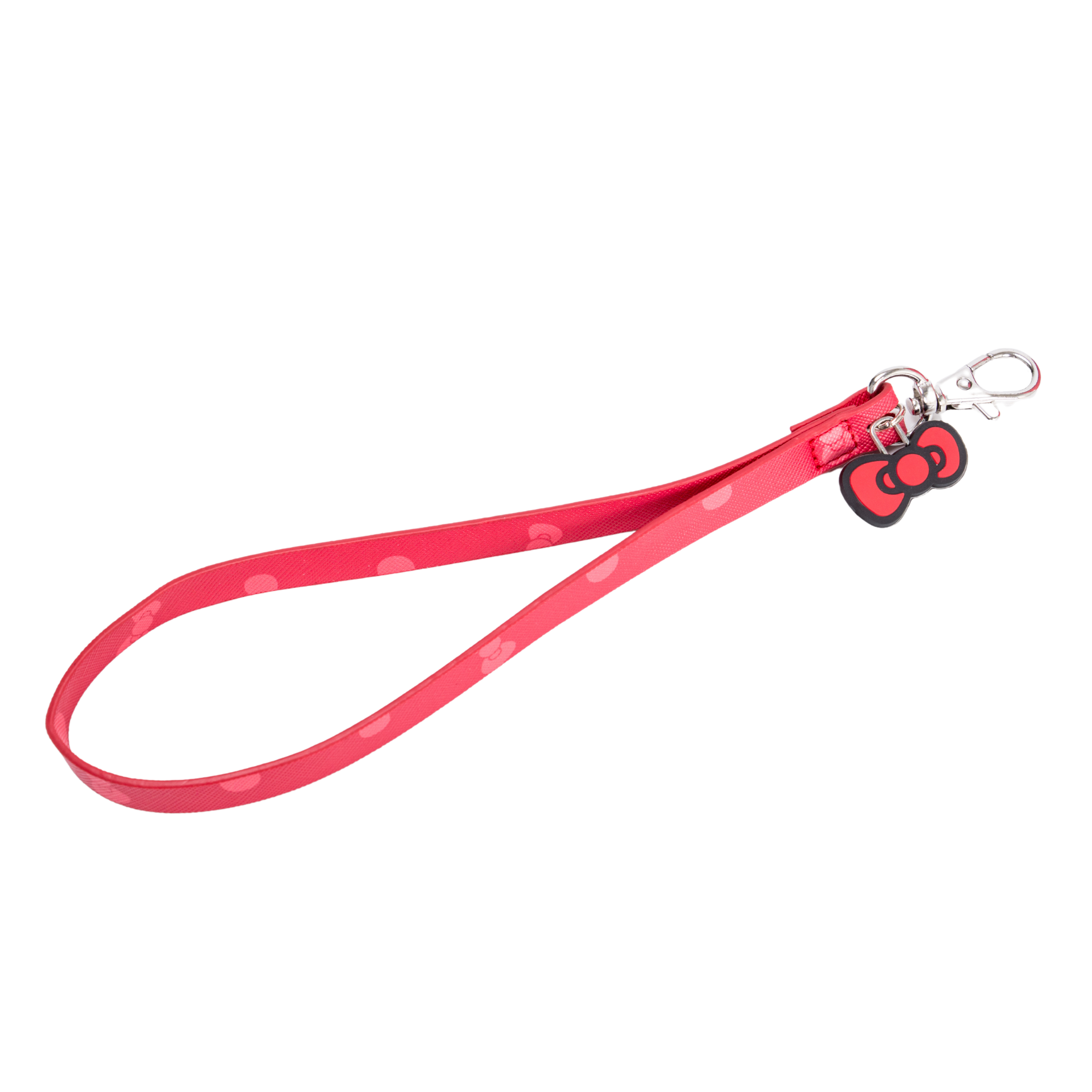 Hello Kitty Wristlet Pouch - Faux Saffiano Leather, Polka Dot, Alternate, color, Red with polka dots