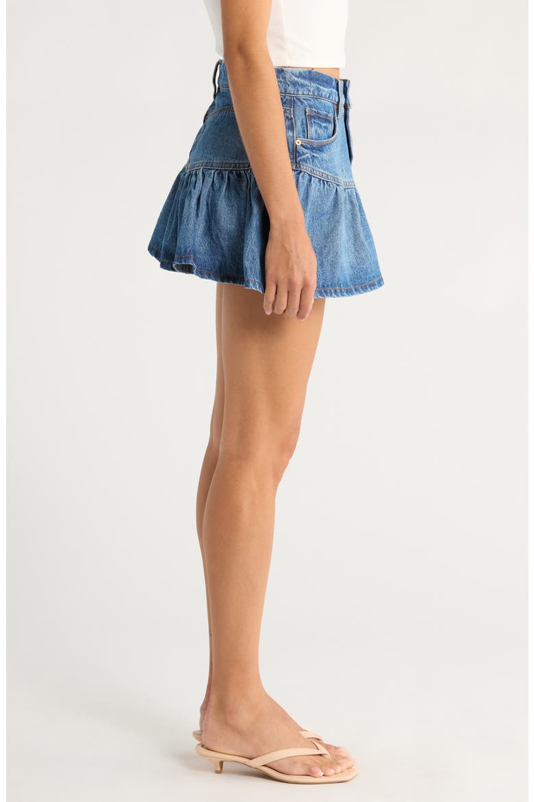 Gathered Denim Skirt, Alternate, color, RAIN OR SHINE