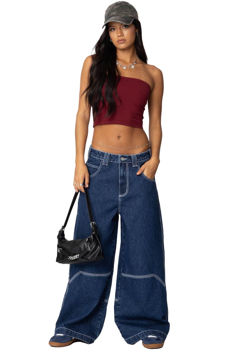 Basic Crop Tube Top, Alternate, color, BURGUNDY