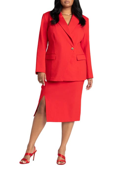 Stretch Midi Skirt With Slit