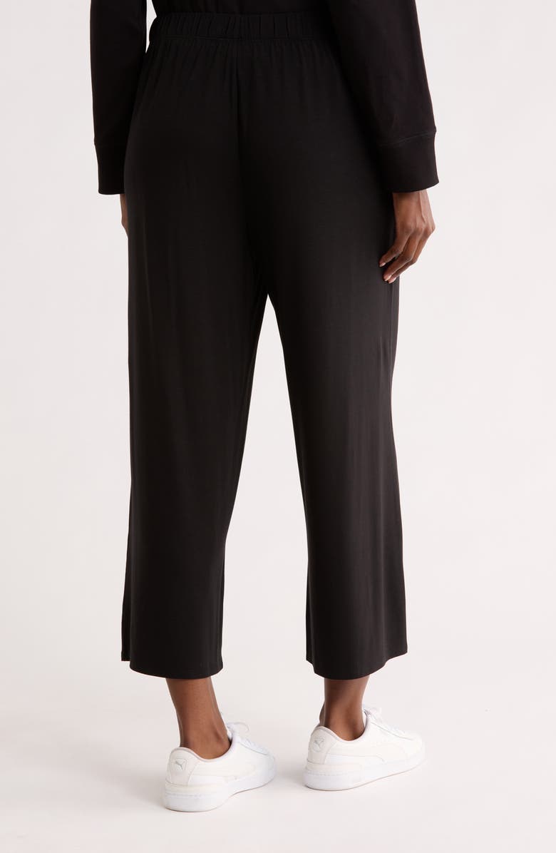 Eileen Fisher Pull-On Crop Wide Leg Pants, Alternate, color, Black