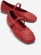 Forever & Always Shoes Yevora Leather Woven Strap Ballet Flat
