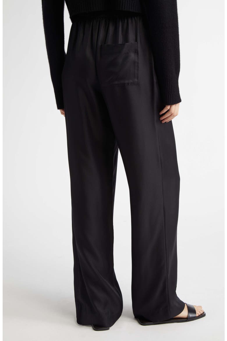 Alera Silk Straight Leg Pants, Alternate, color, BLACK
