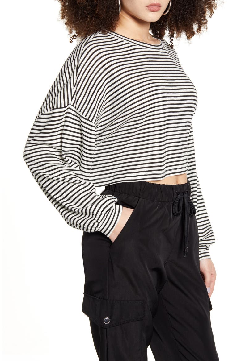 Gloria Crop Top, Alternate, color, BLACK CD STRIPES