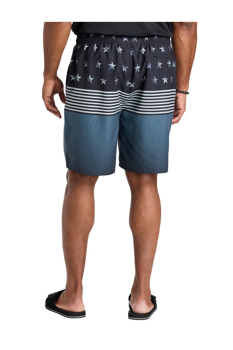 Big & Tall Patriotic Board Shorts, Alternate, color, BLACK MULTI
