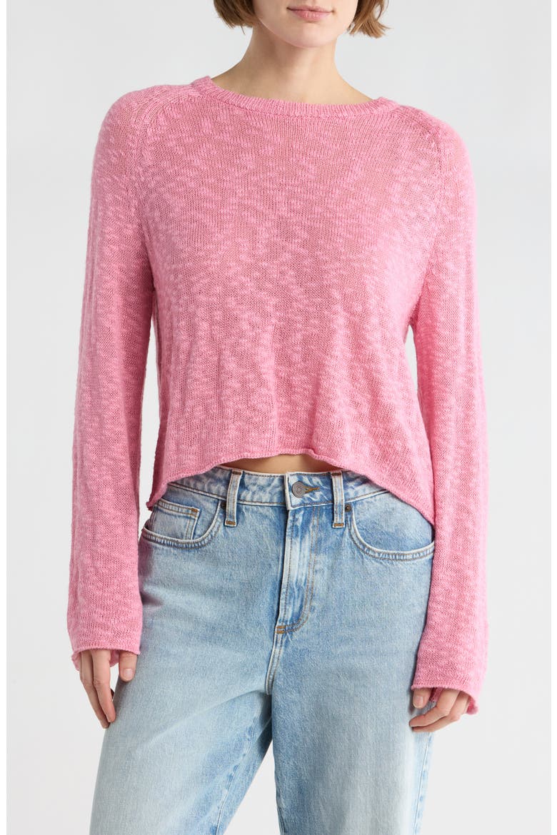 Slub Knit Long Sleeve Top, Main, color, PINK VACATION