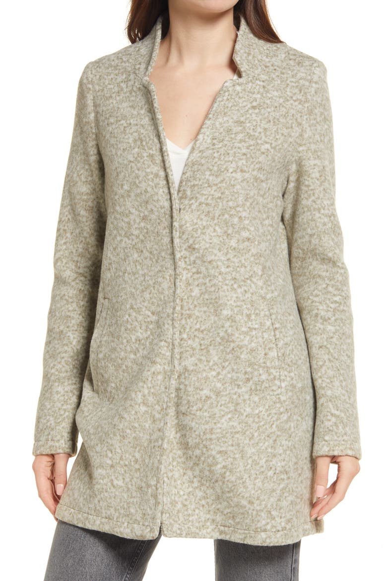 Katrine Brushed Recycled Polyester Blend Jacket, Alternate, color, DARK OLIVE