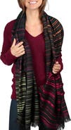 SAACHI Rainbow Stripe Wool Scarf