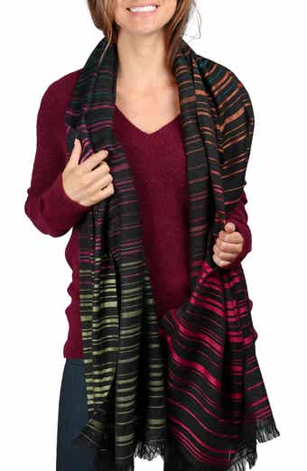 SAACHI Rainbow Stripe Wool Scarf