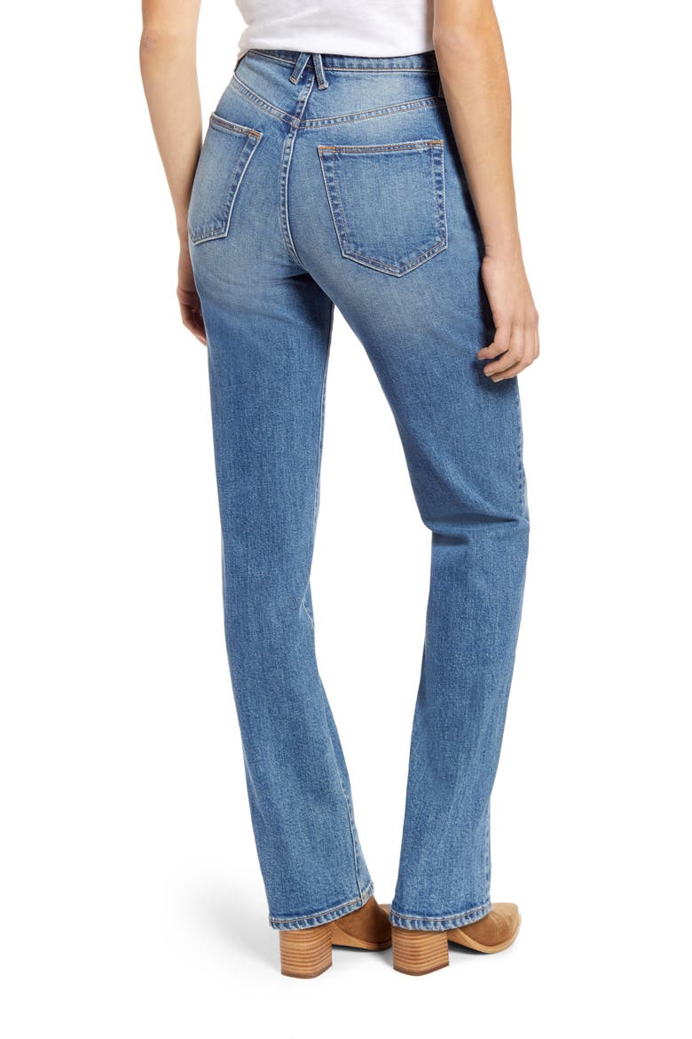 London High Waist Straight Leg Jeans, Alternate, color, BLUE BIRD
