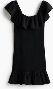 H&M Flounced Off-the-shoulder Dress