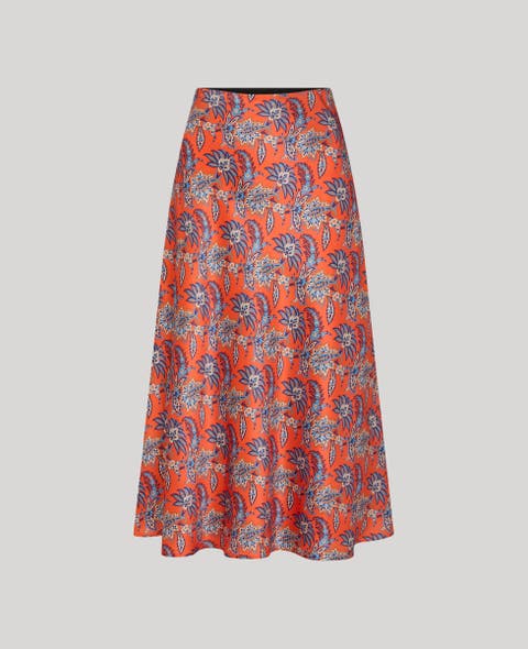Sidney Midi Slip Silk Skirt