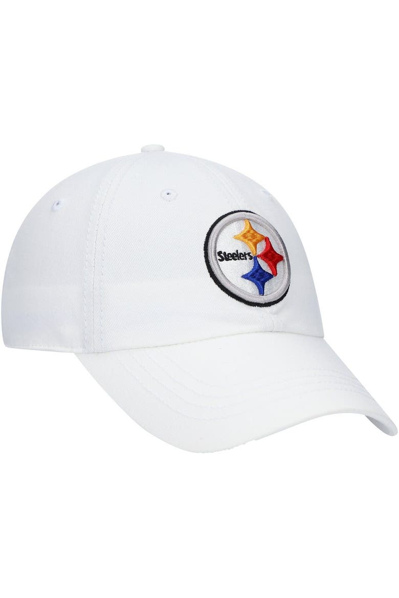 Women's '47 White Pittsburgh Steelers Miata Clean Up Logo Adjustable Hat, Alternate, color, White