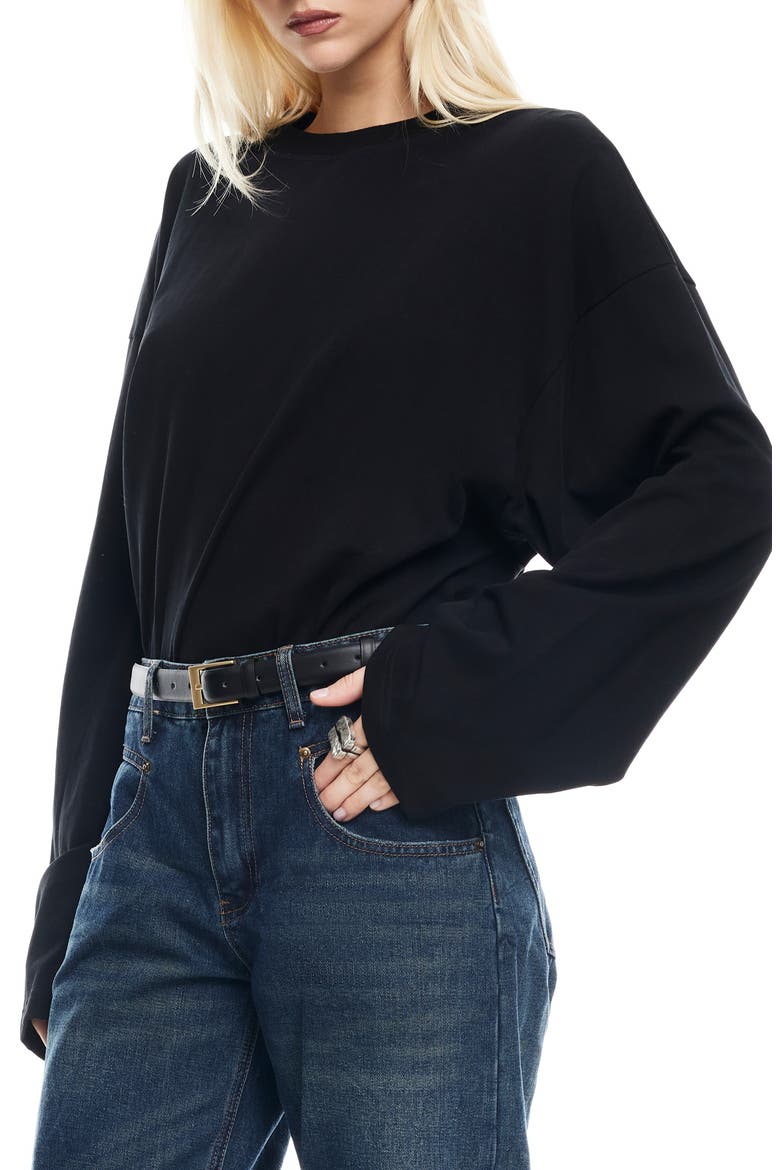 Bloom Long Sleeve Knit Shirt, Alternate, color, ONYX