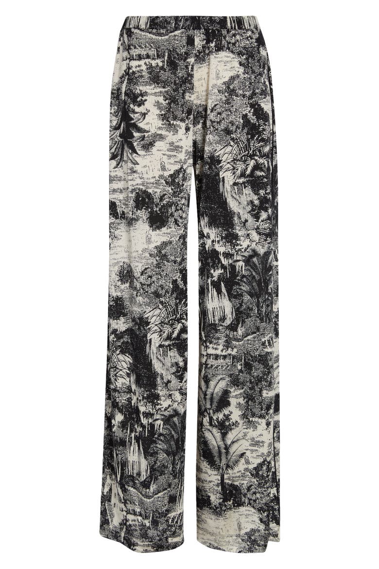 Malia Toile Print Wide Leg Jersey Pants, Alternate, color, PAYSAGE BLACK