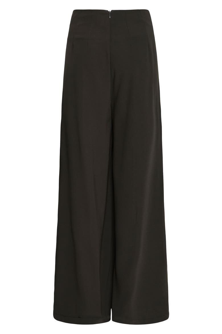 Ihlinta Pleat Front Wide Leg Pants, Alternate, color, BLACK