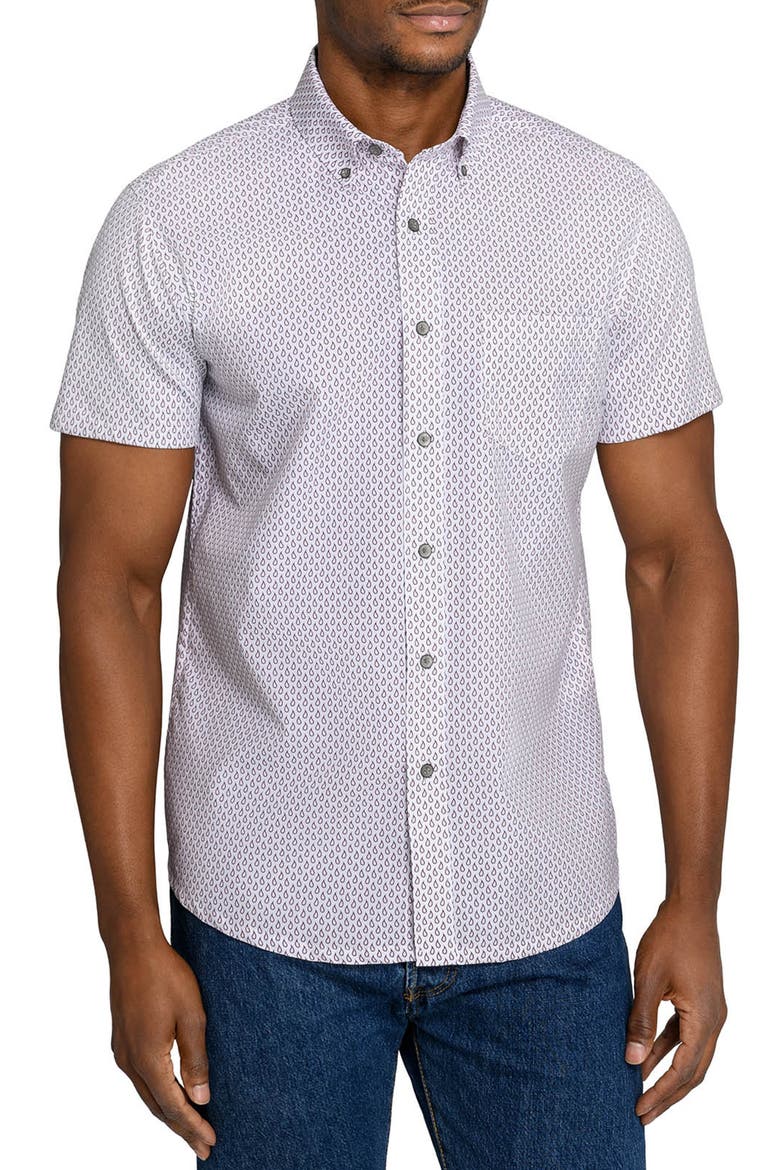 Raindrop Reworked Button Down Shirt, Alternate, color, WHITE/ PINK