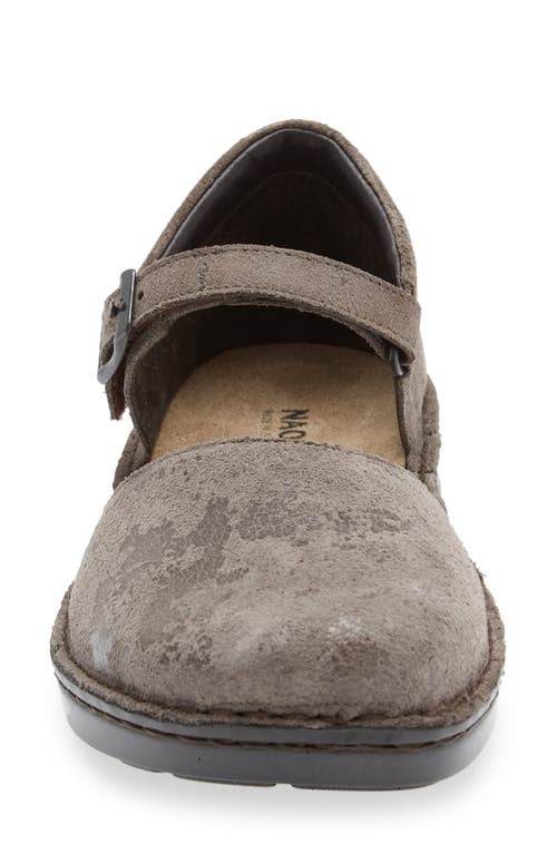 Naot Catania Mary Jane Flat In Gray Marble Suede