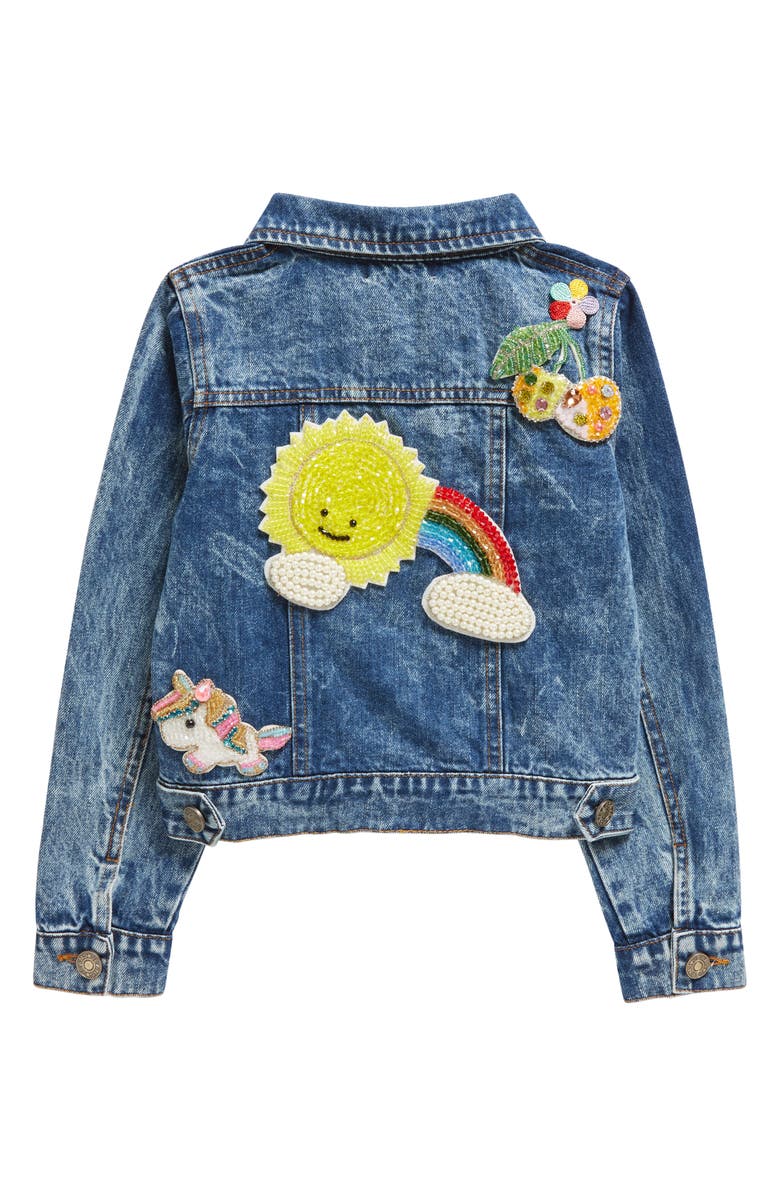 Lola + The Boys Kids' Sunny Days Embellished Denim Jacket, Alternate, color,