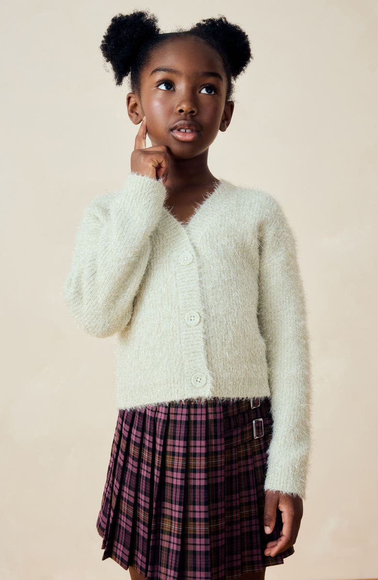 NEXT Kids' Glitter Cardigan, Alternate, color, Grey