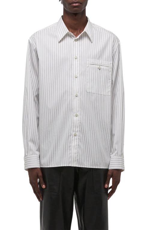 Helmut Lang Relaxed Fit Stripe Button-up Shirt In White