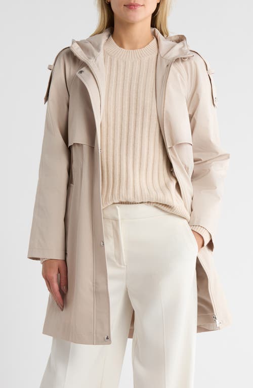 Sam Edelman Hooded Rain Anorak In Neutral