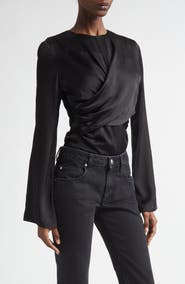 Isabel Marant Neame Draped Bell Sleeve Top