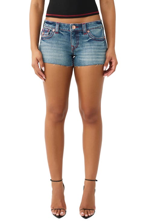 Joey Raw Hem Denim Shorts (Floral Dream)