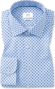 1863 by Eterna Modern Fit Geometric Print Non-Iron Cotton Dress Shirt