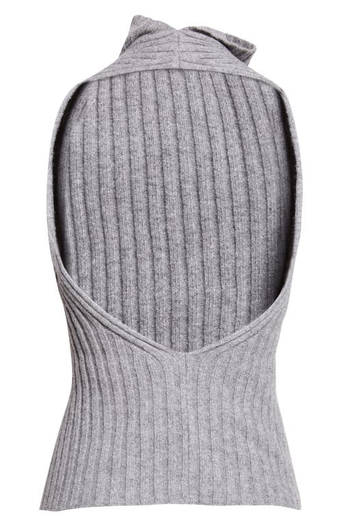 Victoria Beckham Draped Sleeveless Lambswool Blend Sweater In Gray