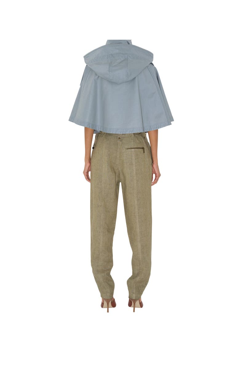 Burberry Bleached Cotton Hooded Capelet, Alternate, color,