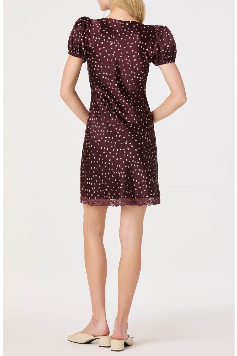 Kelsea Floral Satin Minidress, Alternate, color, BURGUNDY FLORAL