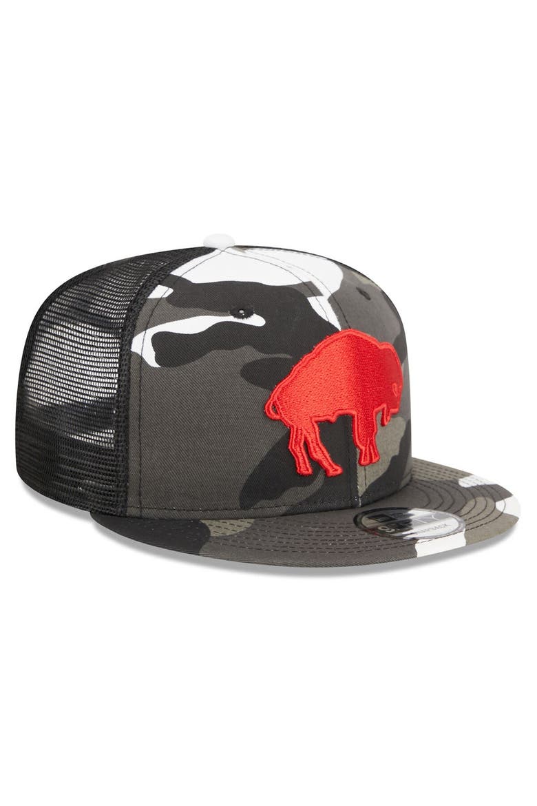 Men's New Era Urban Camo Buffalo Bills 9FIFTY Trucker Snapback Hat, Alternate, color, Camo