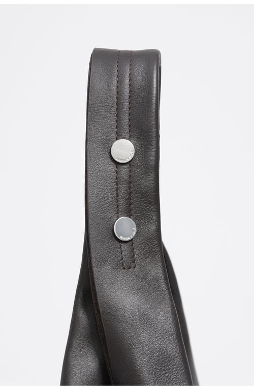 Bimba Y Lola Leather Maxi Bikini Paper Bag In Black