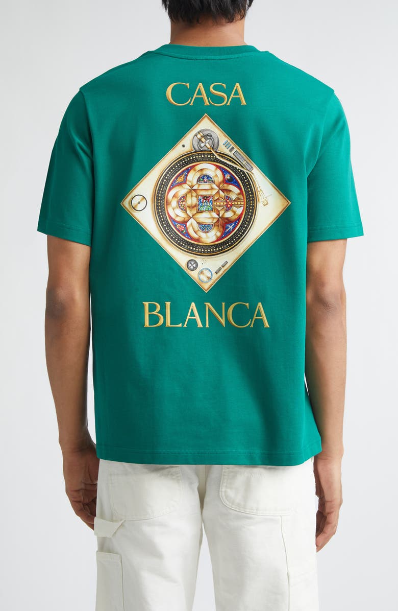 Casablanca Plafond Orne de Musique Graphic T-Shirt, Alternate, color, Evergreen Jersey