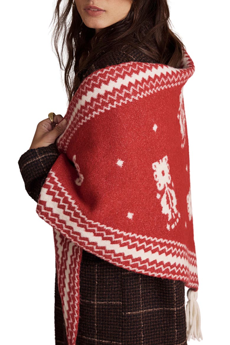 Over the Coat Shawl, Alternate, color, RED