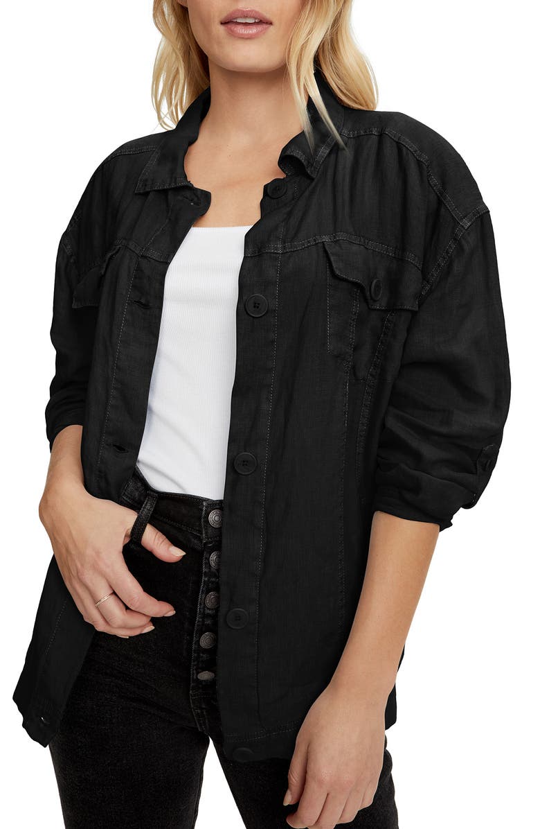 Michael Stars Linen Trucker Jacket, Main, color, 