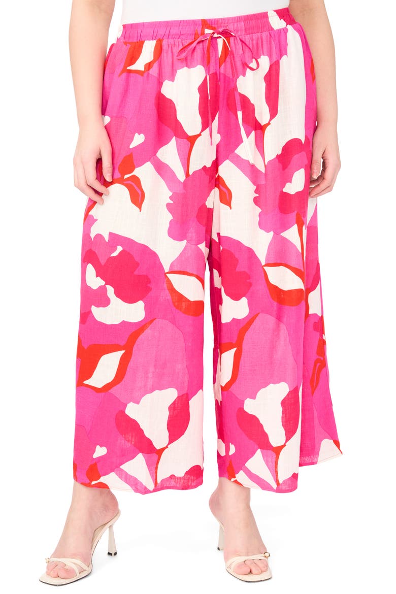 Floral Print Drawstring Pants, Main, color, NEW IVORY POPPY PRINT